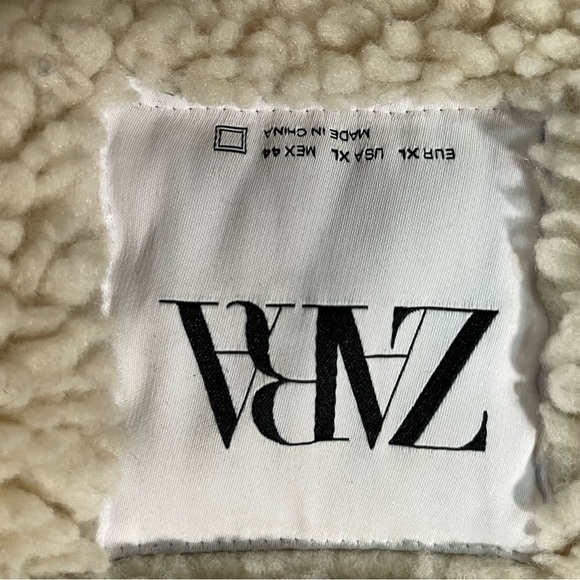 Zara thick faux sherpa lined coat size xl - Picture 9 of 10